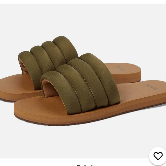 SANUK WOMEN'S PUFF N SLIDE ST DARK OLIVE - Picture 2 of 7